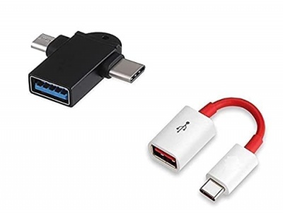 3A BRIGHT Type-C OTG Adapter USB Mouse, Pendrive Connector & 2in1 OTG Adapter, USB 3.0 Female to Micro-USBConnector Aluminium High Speed Data OTG for All Type-C Smartphone & All Android Mobiles