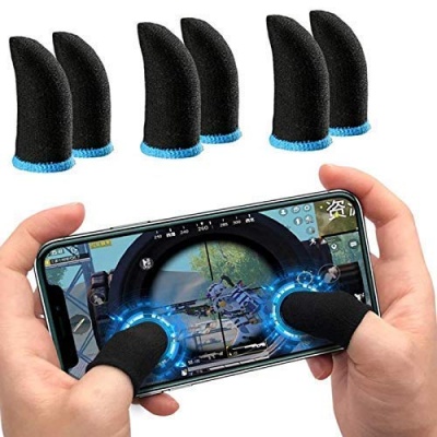 Games Finger Sleeves Pack of 3 Boxes/ 6 Pieces for Mobile Gaming with Super Conductive Fiber Fabric, Anti-Sweat and Breathable, for PUBG, Garena Free Fire, COD Mobile, Asphalt etc